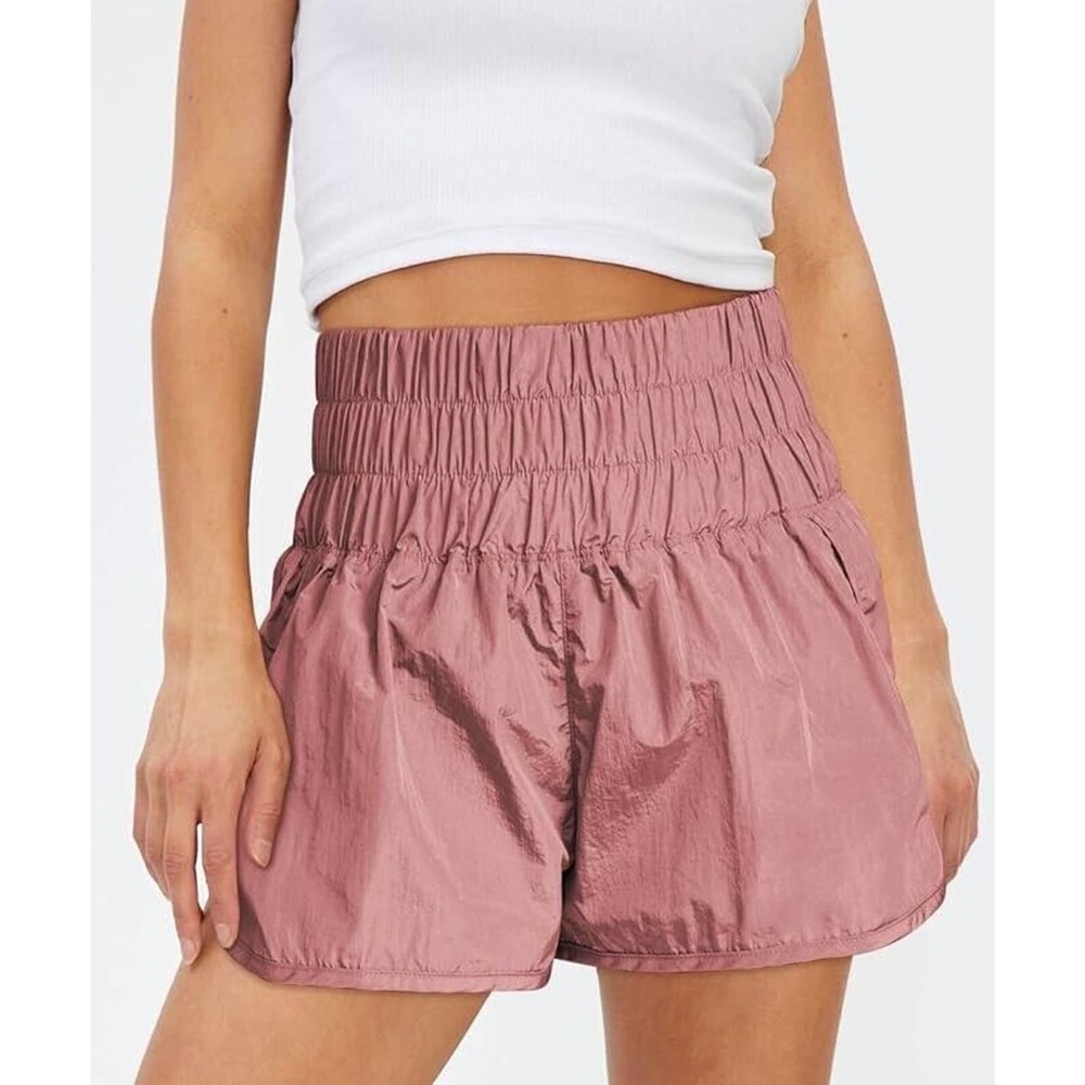 Womens High Waisted Athletic Shorts Casual Running Shorts Size M Light Wine Red